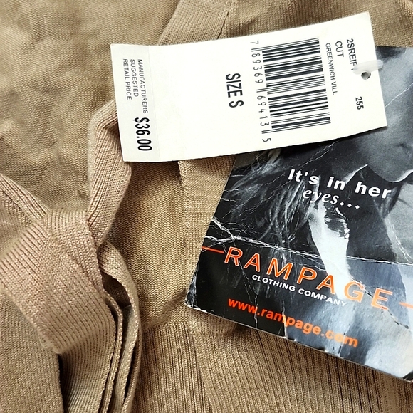 Y2K FIND!! BRAND NEW RAMPAGE FRONT TIE KNIT SHRUG TOP-S - Picture 5 of 6